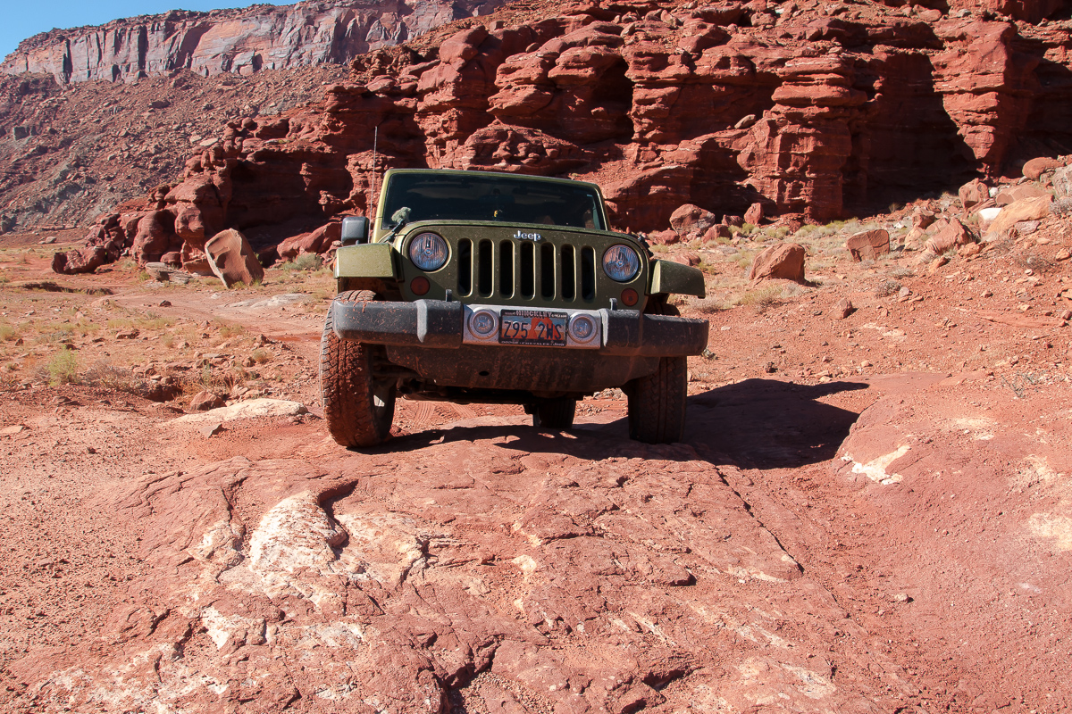 Jeep Wrangler im Kane Creek Canyon