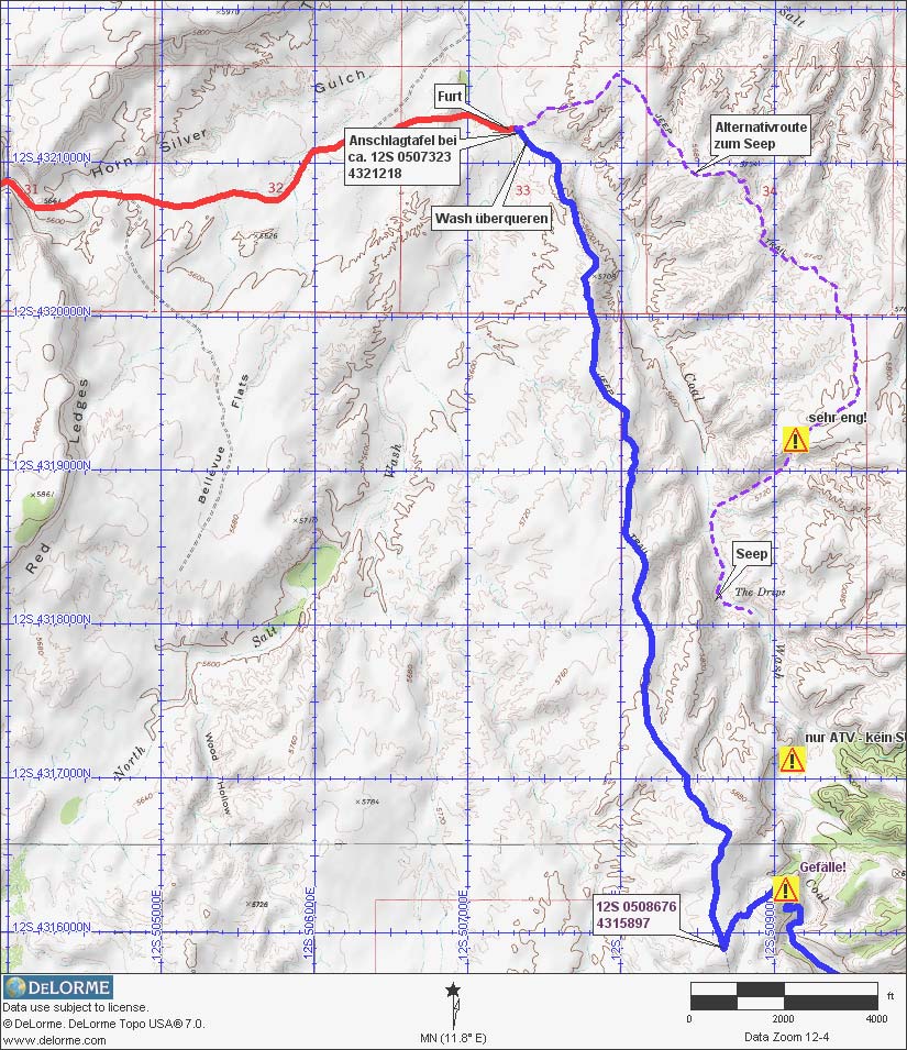Coal Wash Trail Karte 1